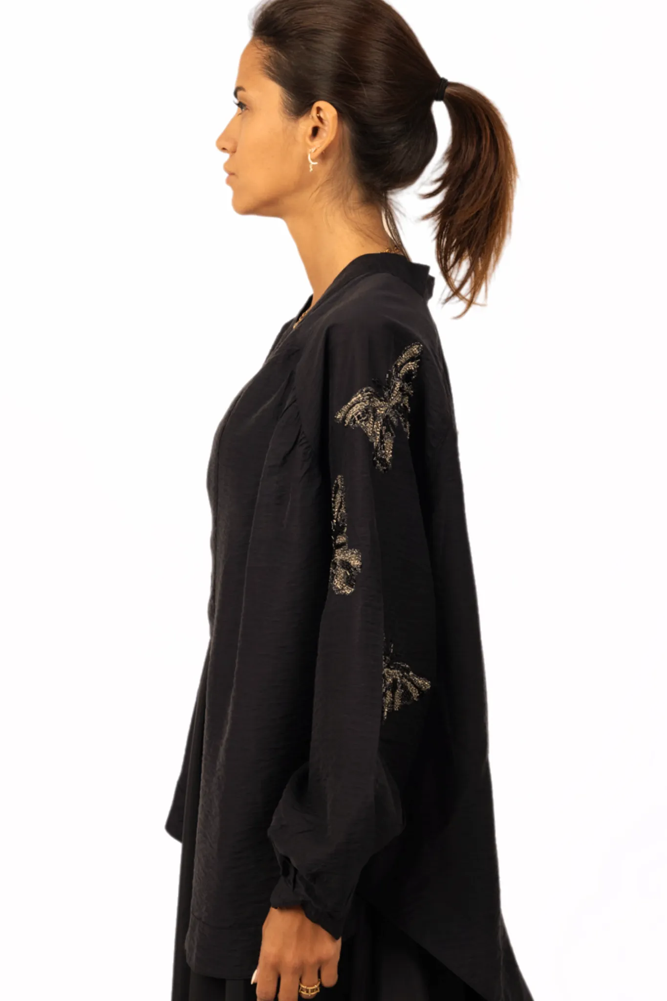 Butterfly Embroidered Back Shirt