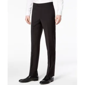 Calvin Klein Mens Slim fit Dress Pants 33 / 30 Black Solid Stretch
