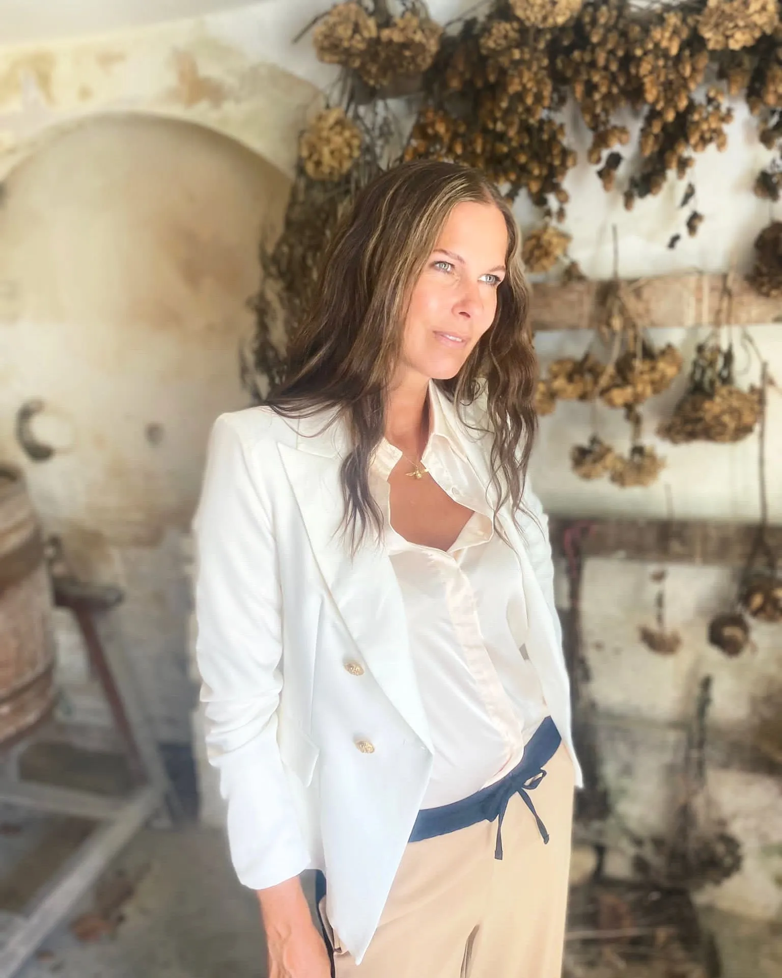 Camille Satin Shirt Nude