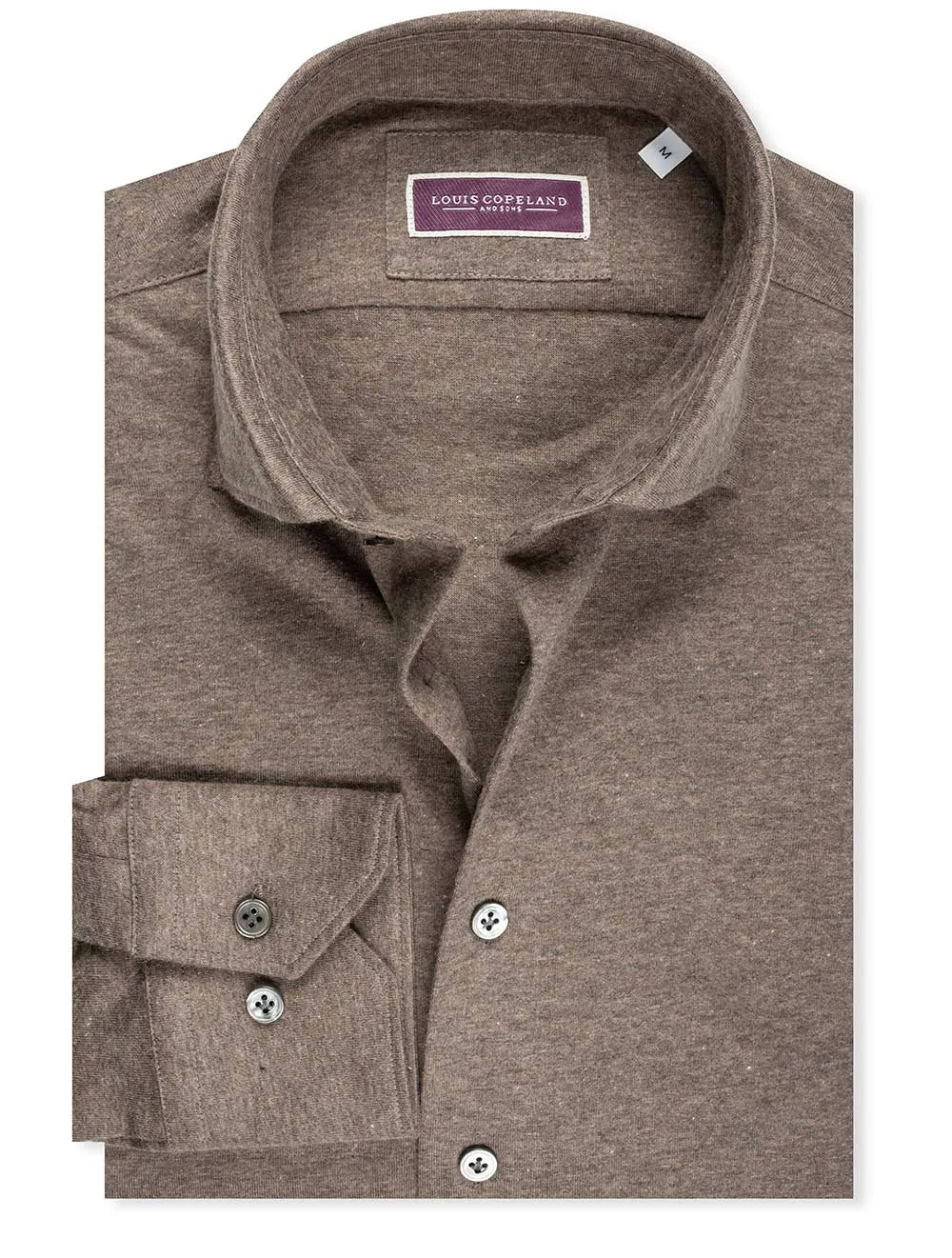 Cashmere Blend Jersey Shirt Brown
