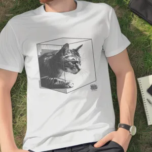 Cat Abstract Art Cube Graphic T-Shirt