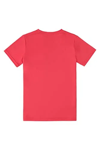Champion Kids Clothes Boys Performance Big Logo Tech Athletic Tee Shirt (Small, Scarlet)