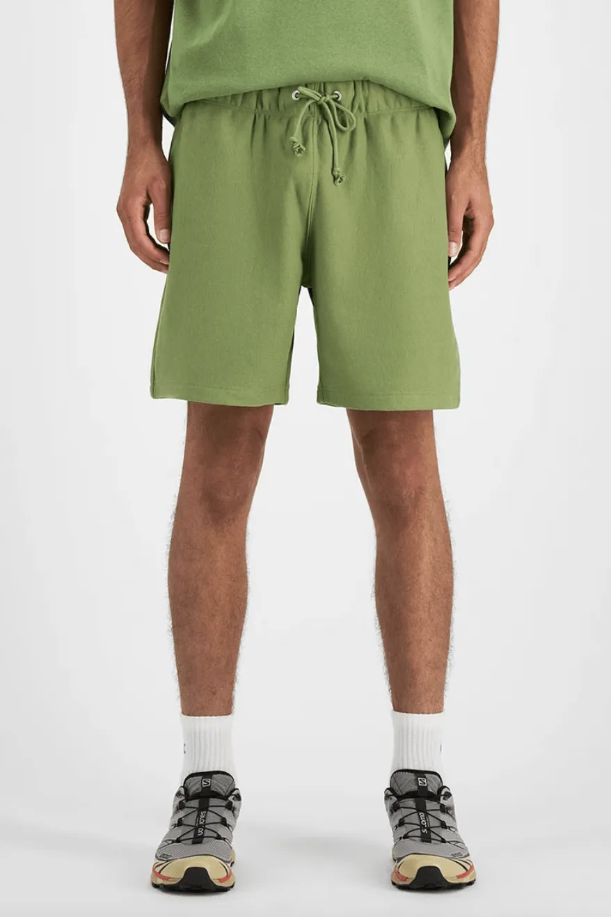 CHAMPION REVERSE WEAVE TERRY RELAXED CUT OFF SHORTS - GOOPS GREEN