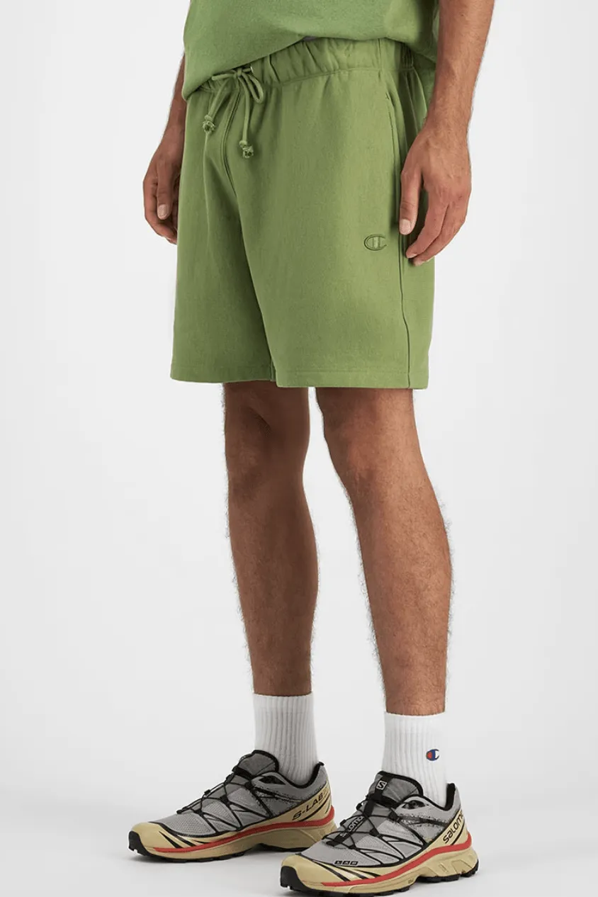 CHAMPION REVERSE WEAVE TERRY RELAXED CUT OFF SHORTS - GOOPS GREEN