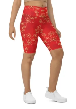 Chinese Inspired Pattern Biker Shorts