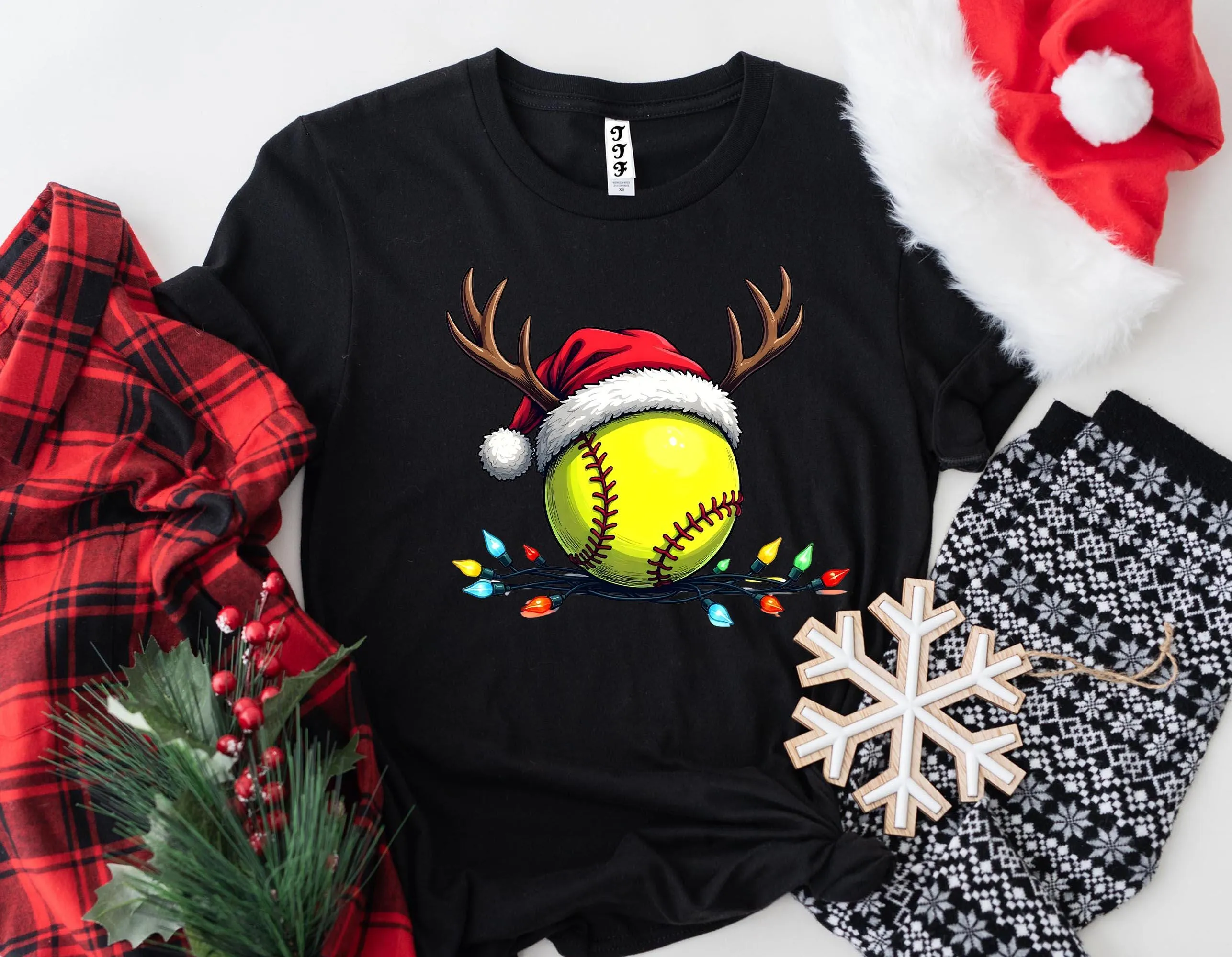 Christmas Sports Ball Shirt, Christmas Baseball Tee, Christmas Football Shirt