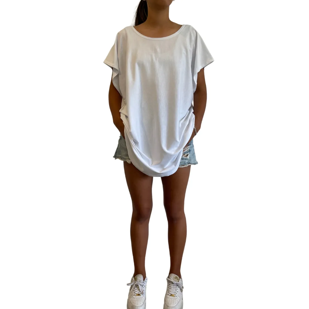Circular Tee Round Neck White Organic Cotton