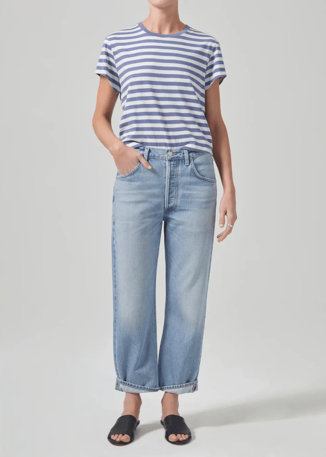 Citizens of Humanity Kyle Tee Adobe Stripe