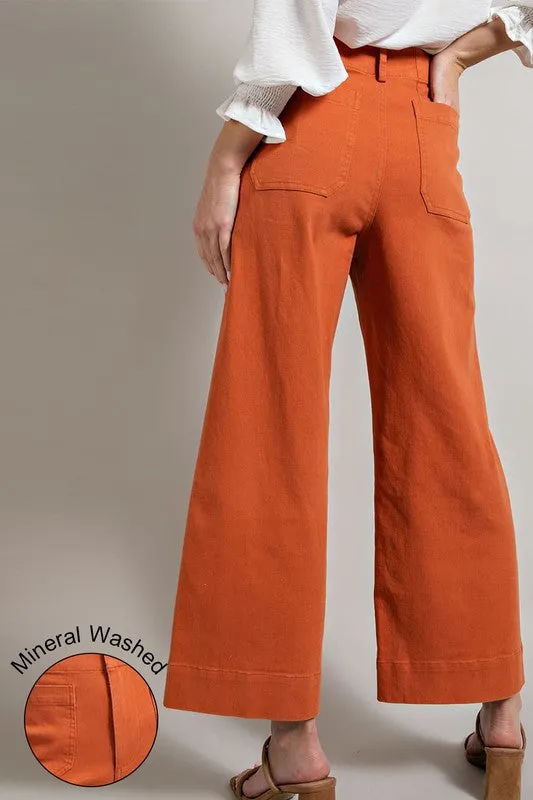 Clay Soft Washed Wide Leg Pants