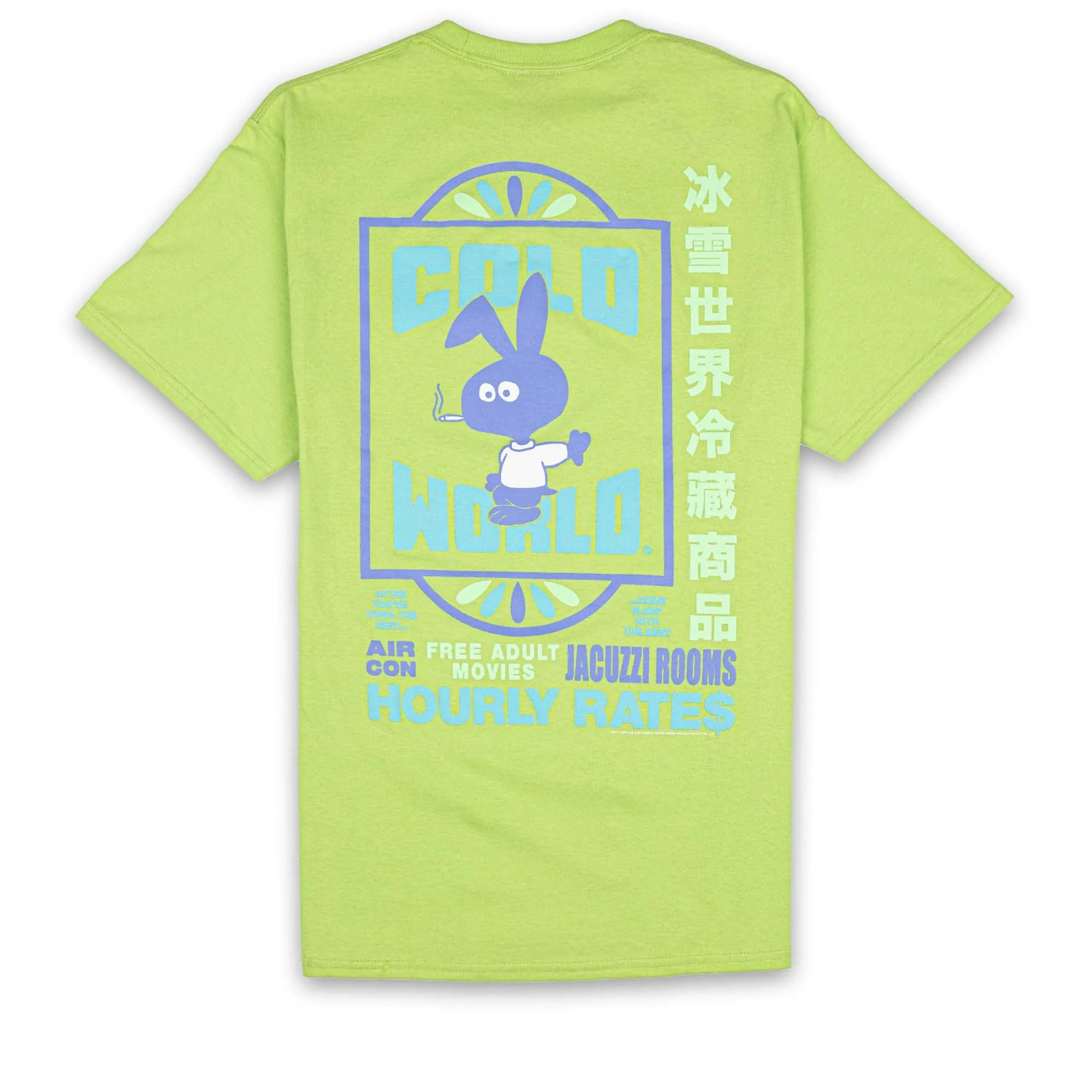 Cold World Motel Bunny Pocket Tee - Jade Green