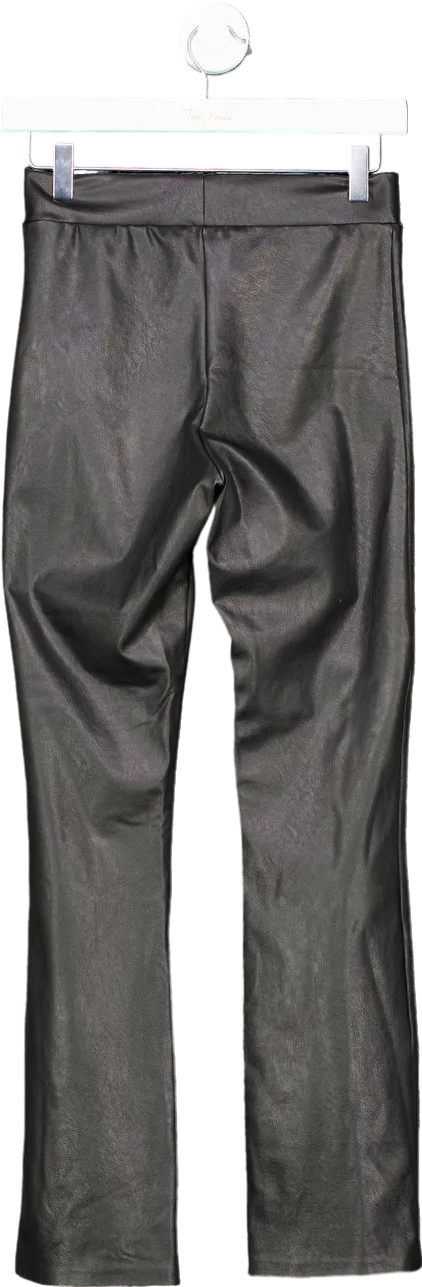 Commando Black Faux Leather Front Slit Pants UK S