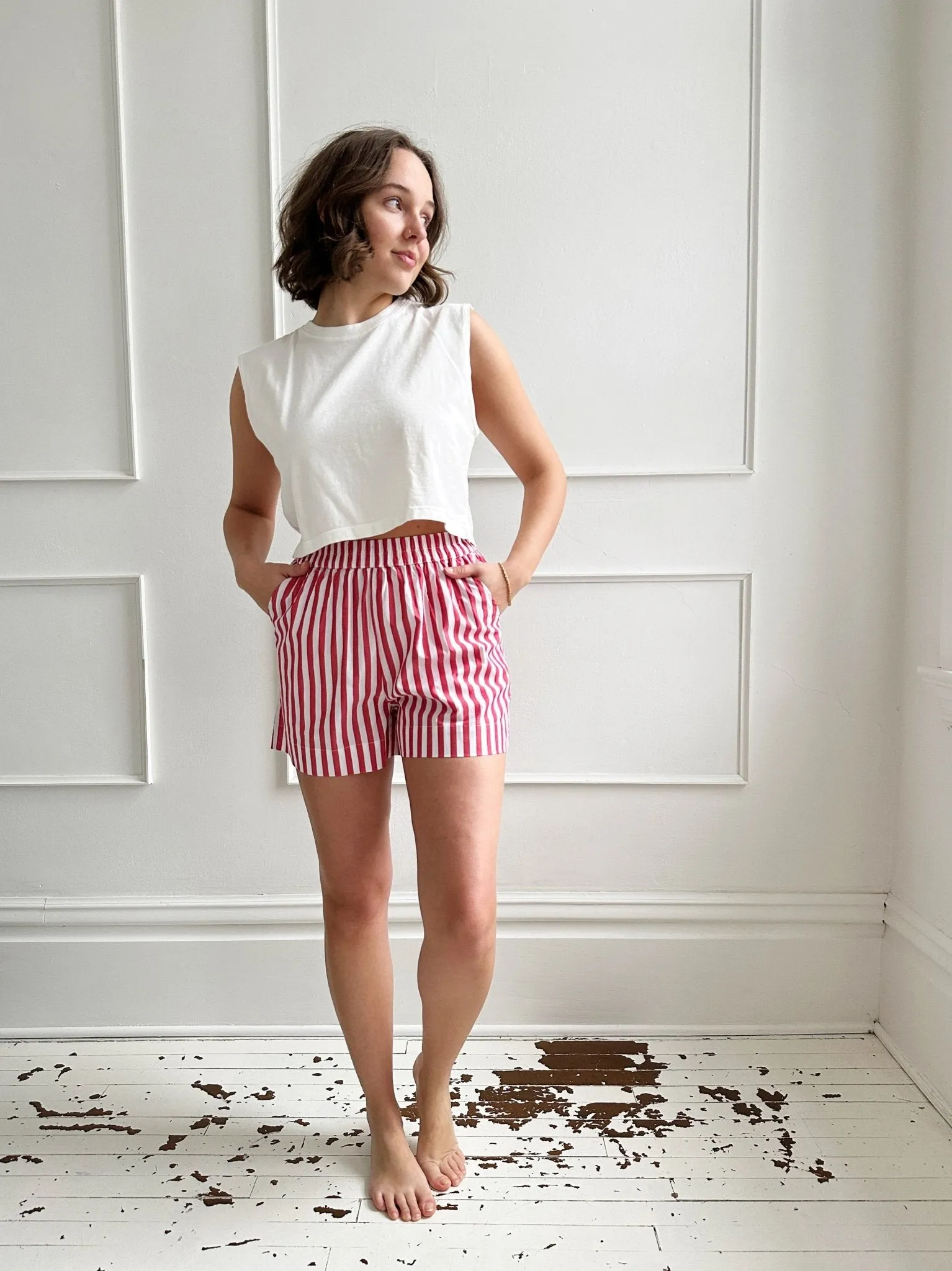 Cotton Stripe Shorts