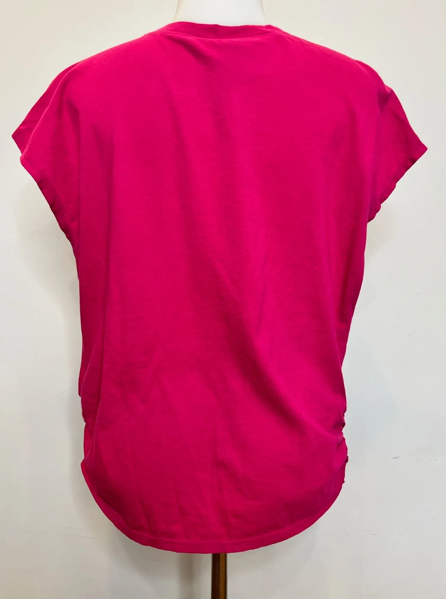 Crewneck Cap Sleeve Top [Dragon Fruit-57C-61035]