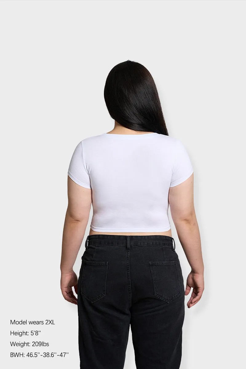 Curvy Nobody Dies Life Fxxks Us All Y2K Baby Tee Cherrykitten