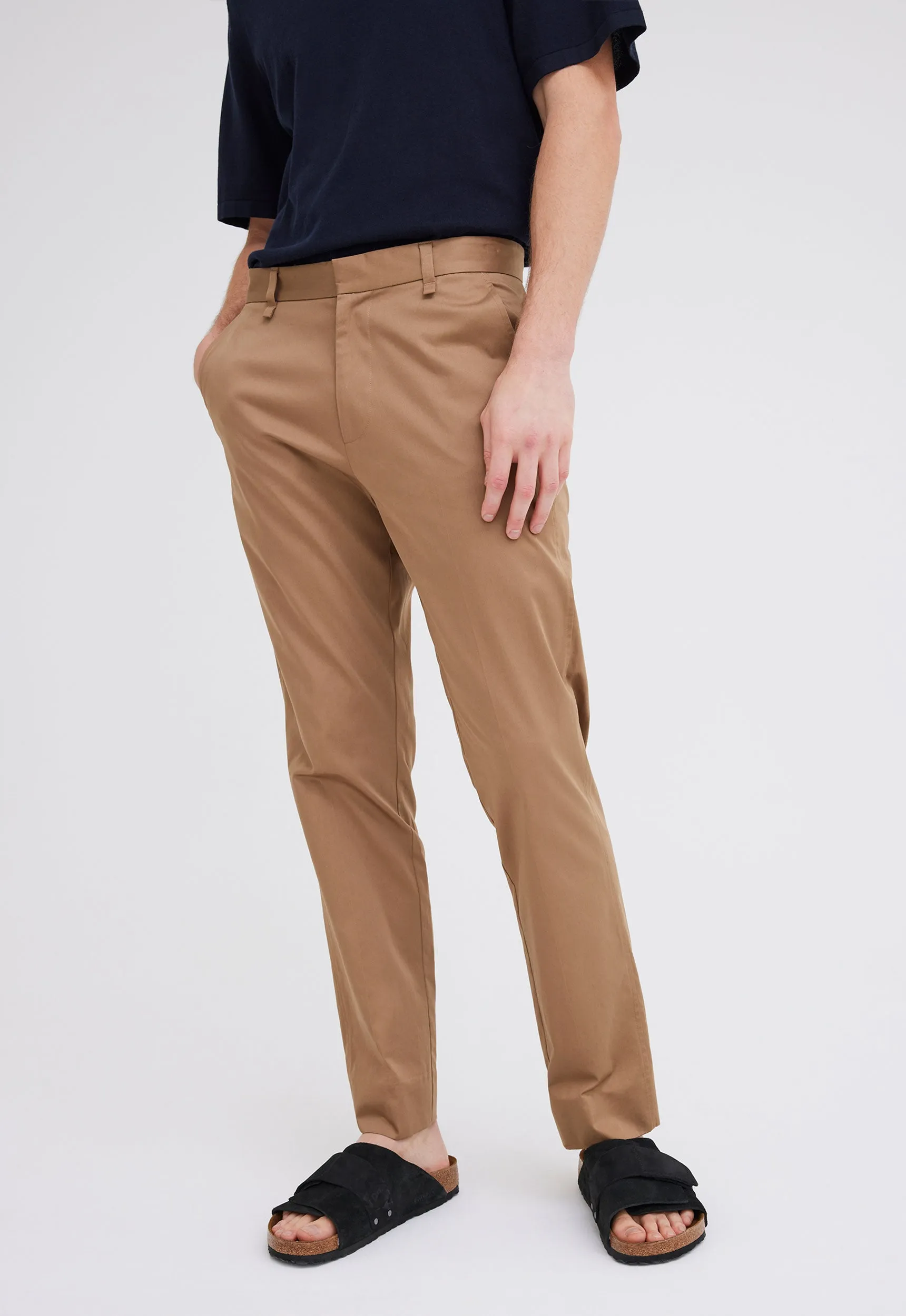 Darcy Cotton Sateen Pant - Upstate Tan