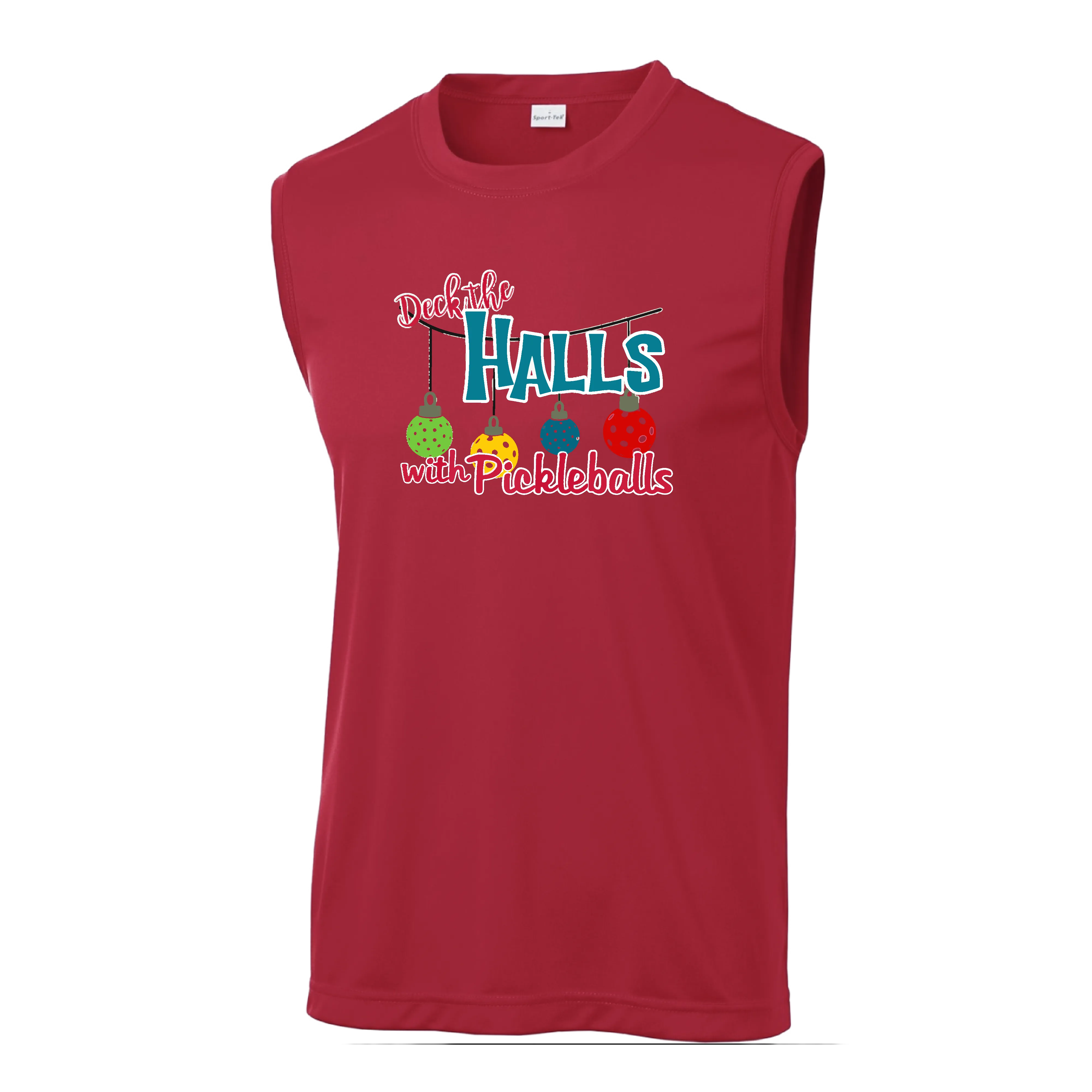 Deck the Halls with Pickleballs | Men's Sleeveless Athletic Shirt | 100% Polyester