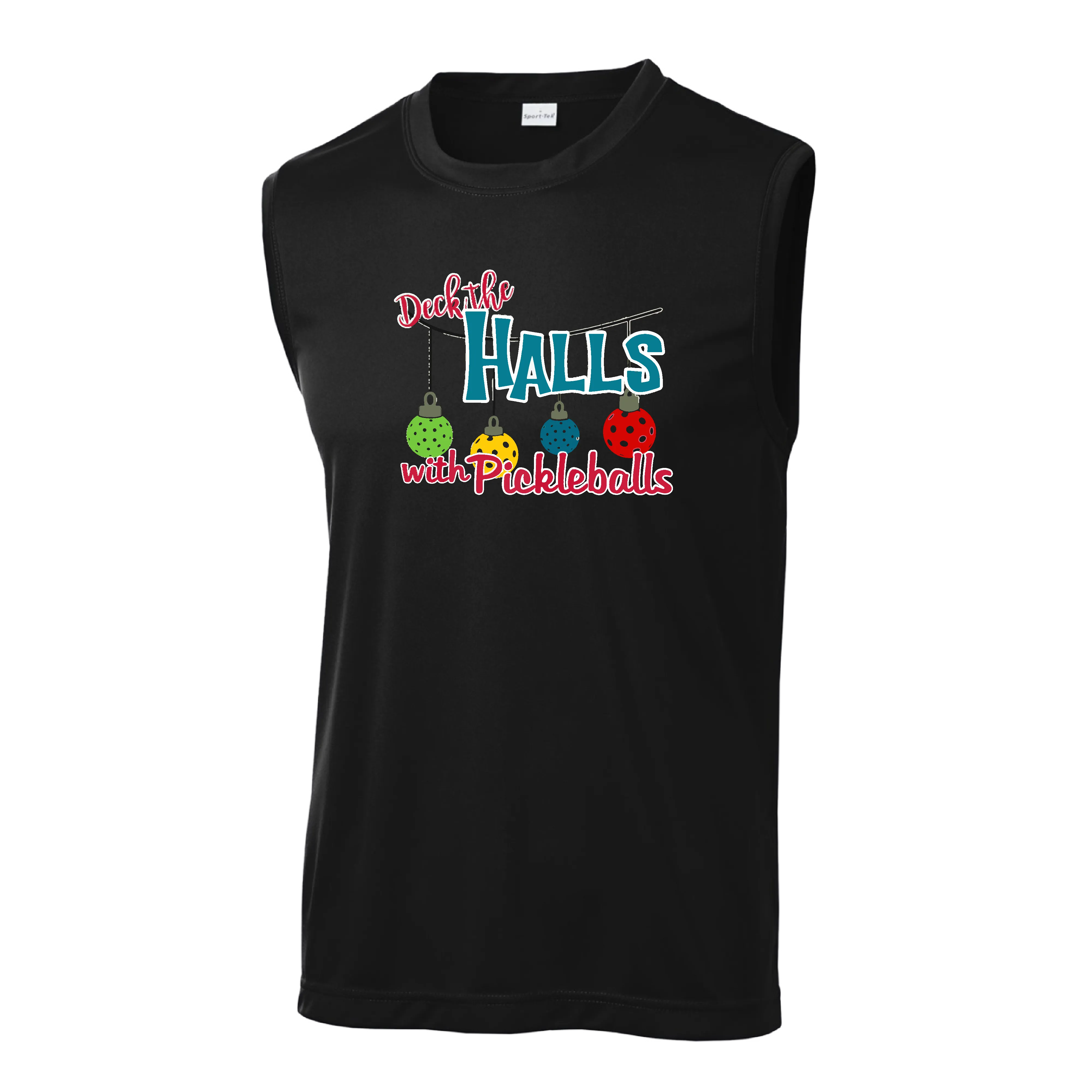 Deck the Halls with Pickleballs | Men's Sleeveless Athletic Shirt | 100% Polyester