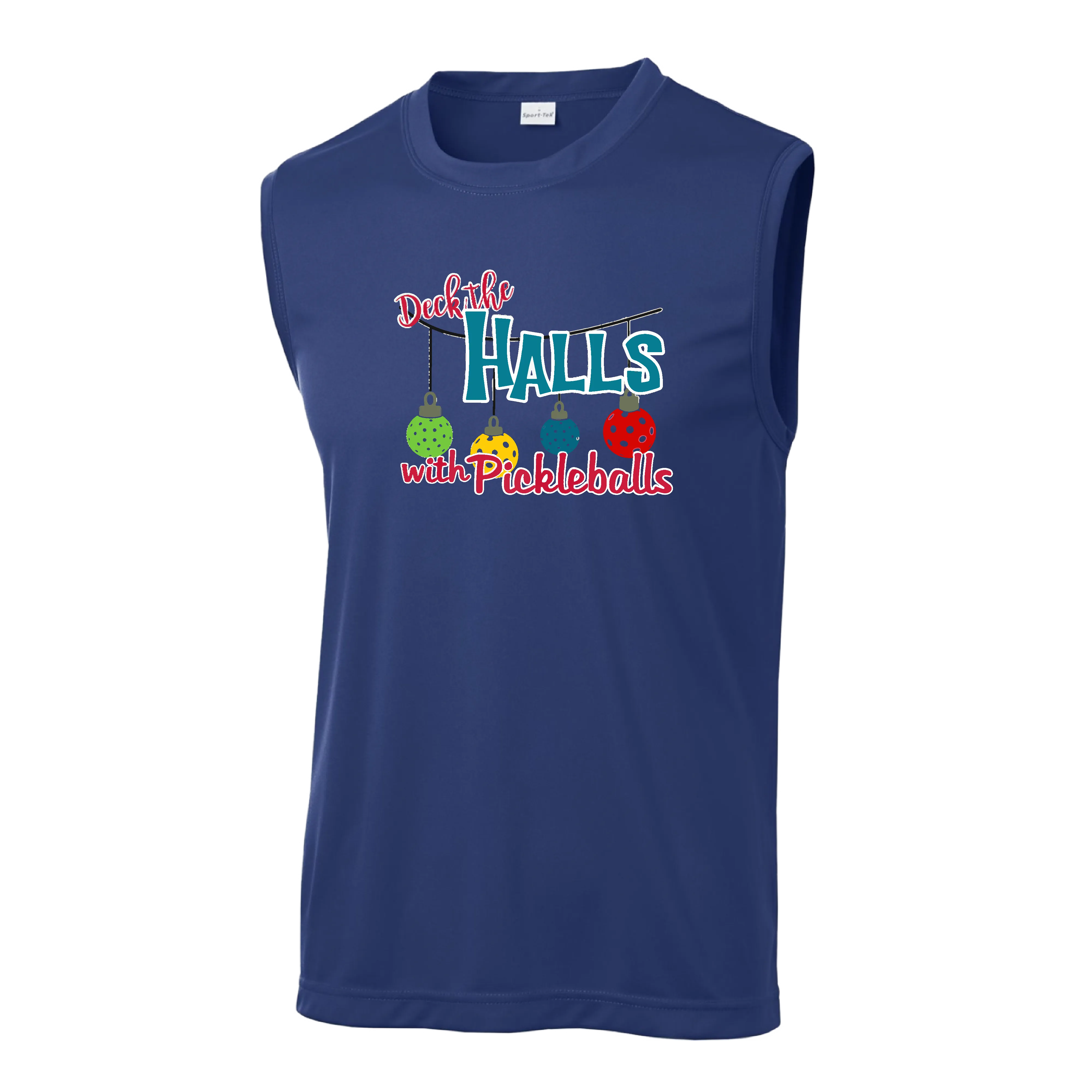 Deck the Halls with Pickleballs | Men's Sleeveless Athletic Shirt | 100% Polyester