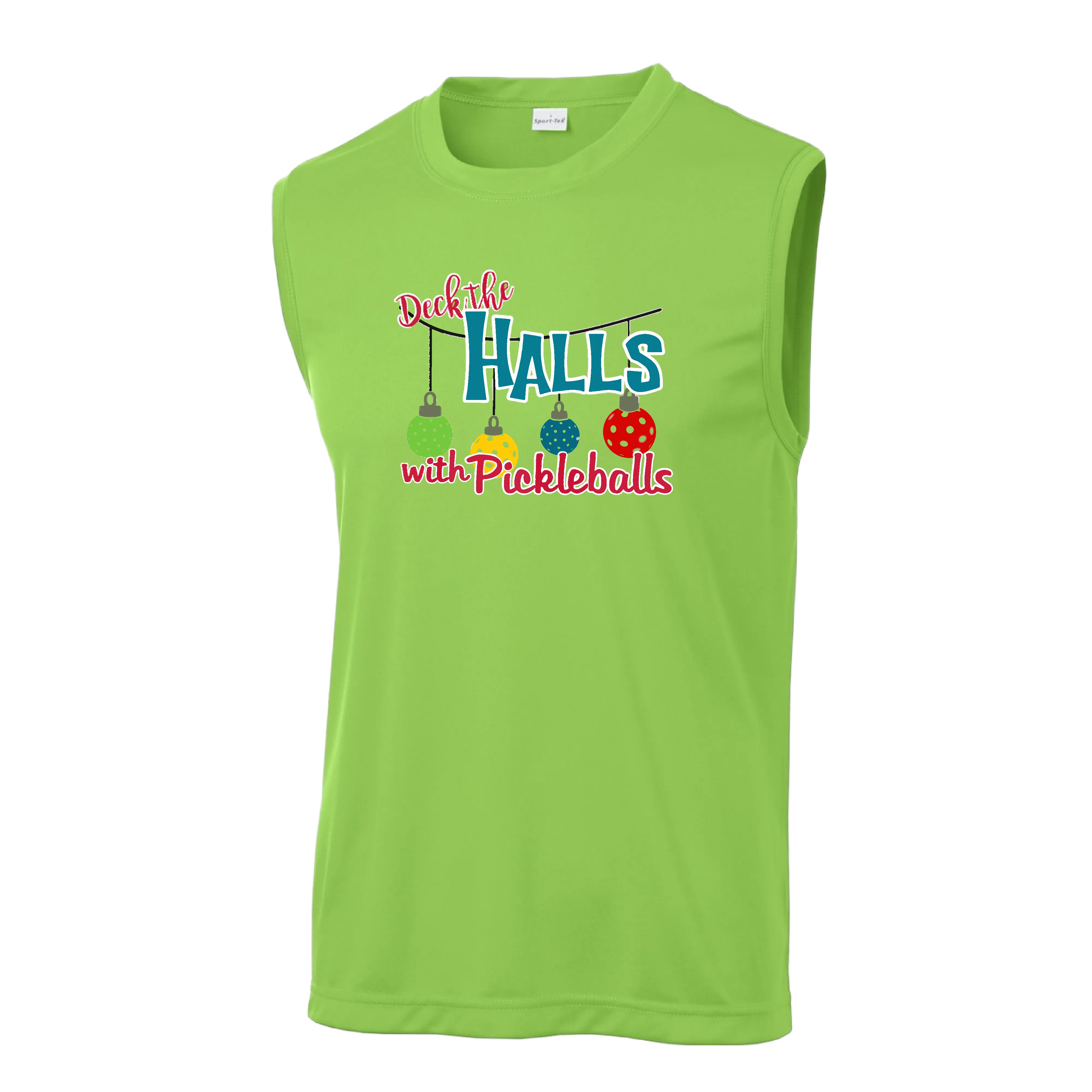 Deck the Halls with Pickleballs | Men's Sleeveless Athletic Shirt | 100% Polyester