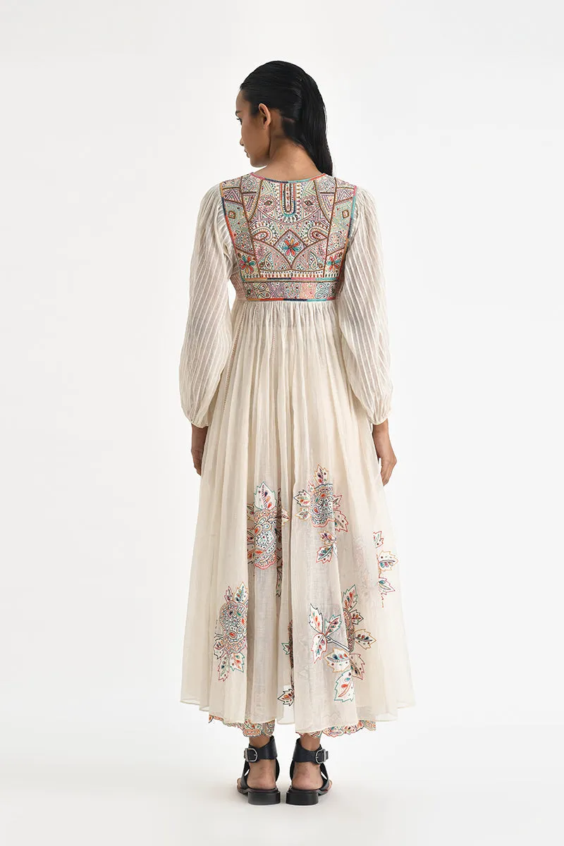 DIKELLA EMBROIDERED PLEATED TUNIC