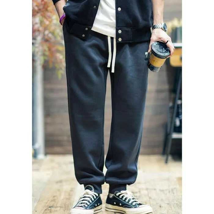 Drawstring Leg Sweat Loose Thickened Pants P0534