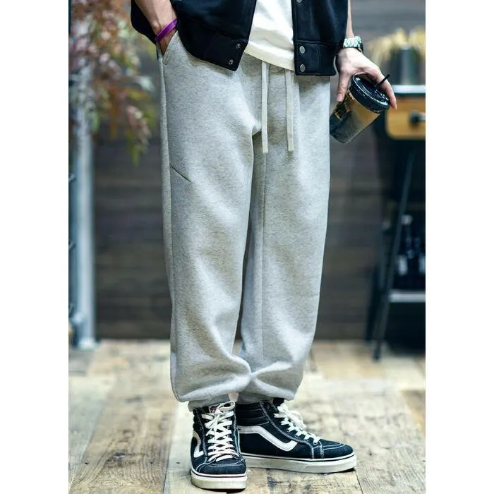 Drawstring Leg Sweat Loose Thickened Pants P0534