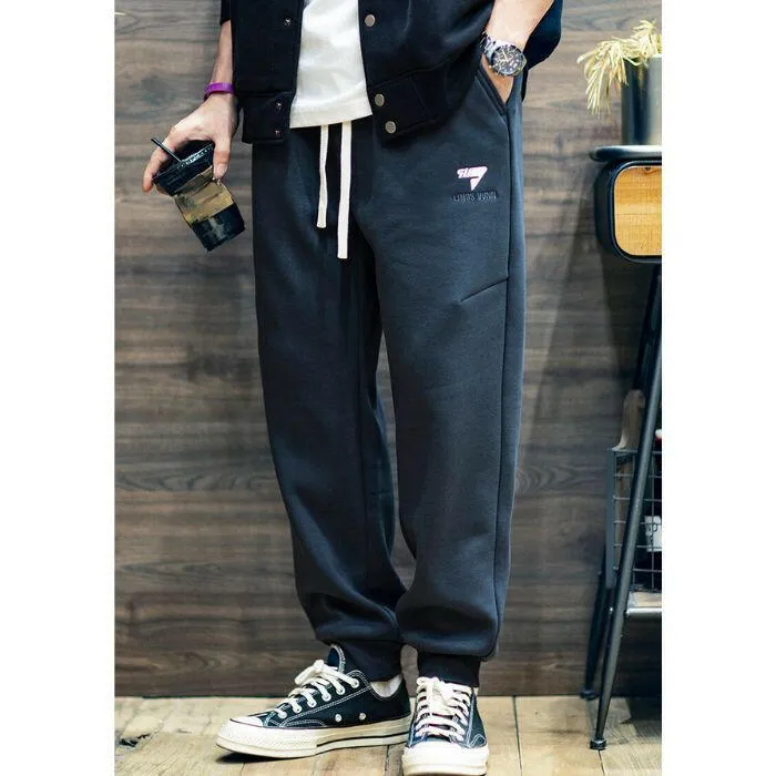 Drawstring Leg Sweat Loose Thickened Pants P0534