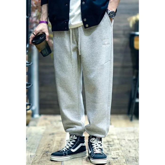 Drawstring Leg Sweat Loose Thickened Pants P0534