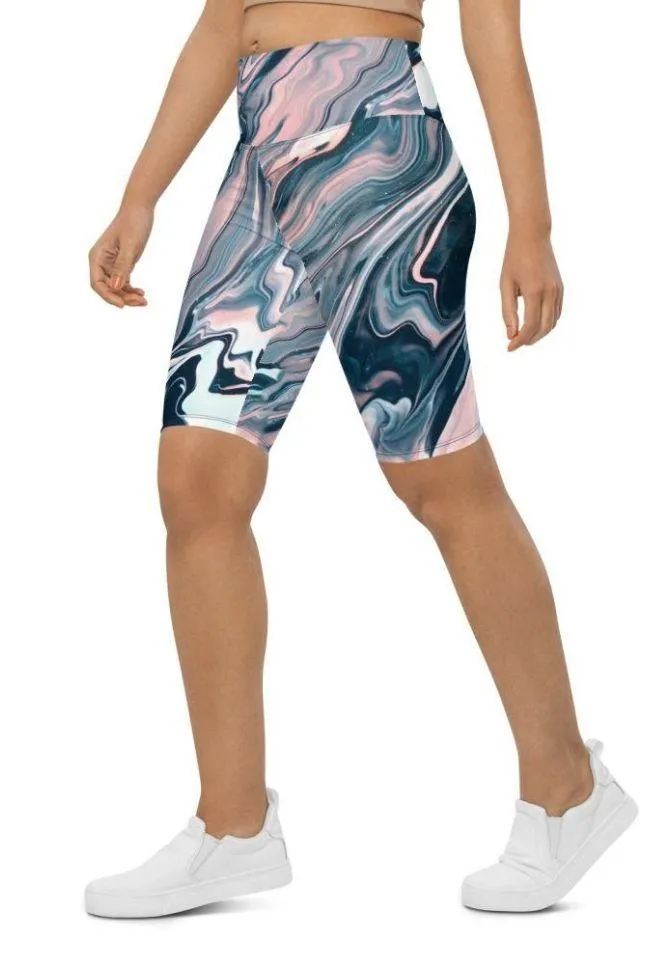 Dreamy Marble Biker Shorts