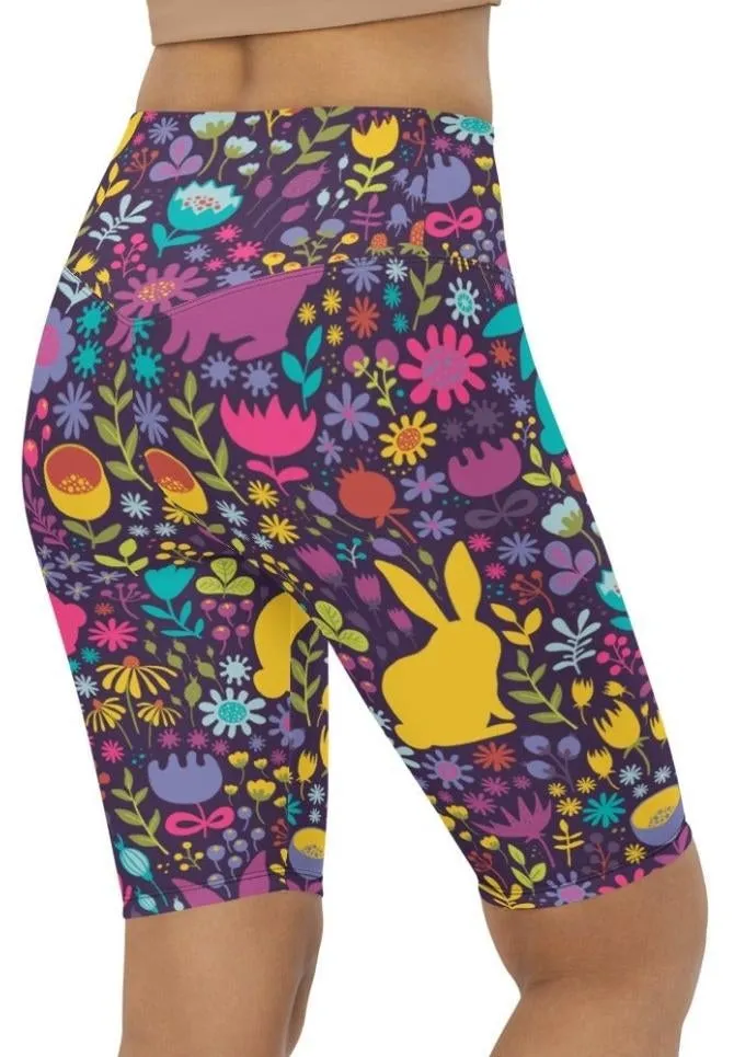 Easter Garden Biker Shorts