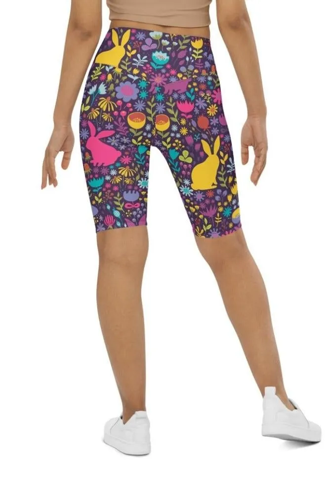 Easter Garden Biker Shorts
