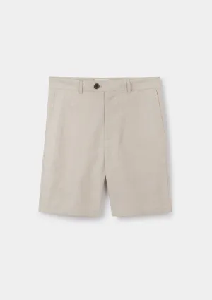 Ecru Cotton Linen Shorts