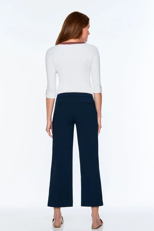 Ecru Franklin Wide Leg Cropped Pant