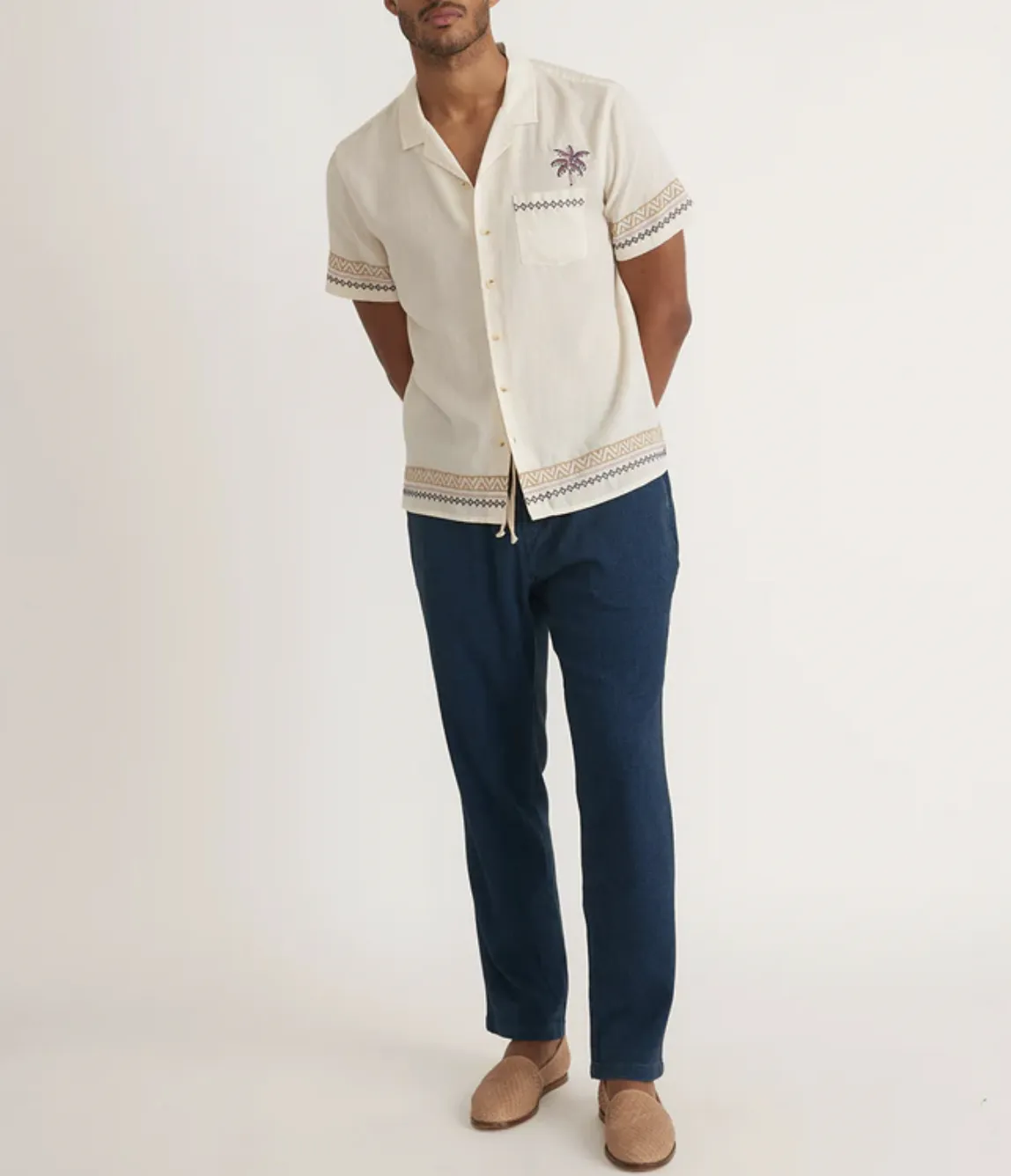 Embroidered Resort Shirt - Cream