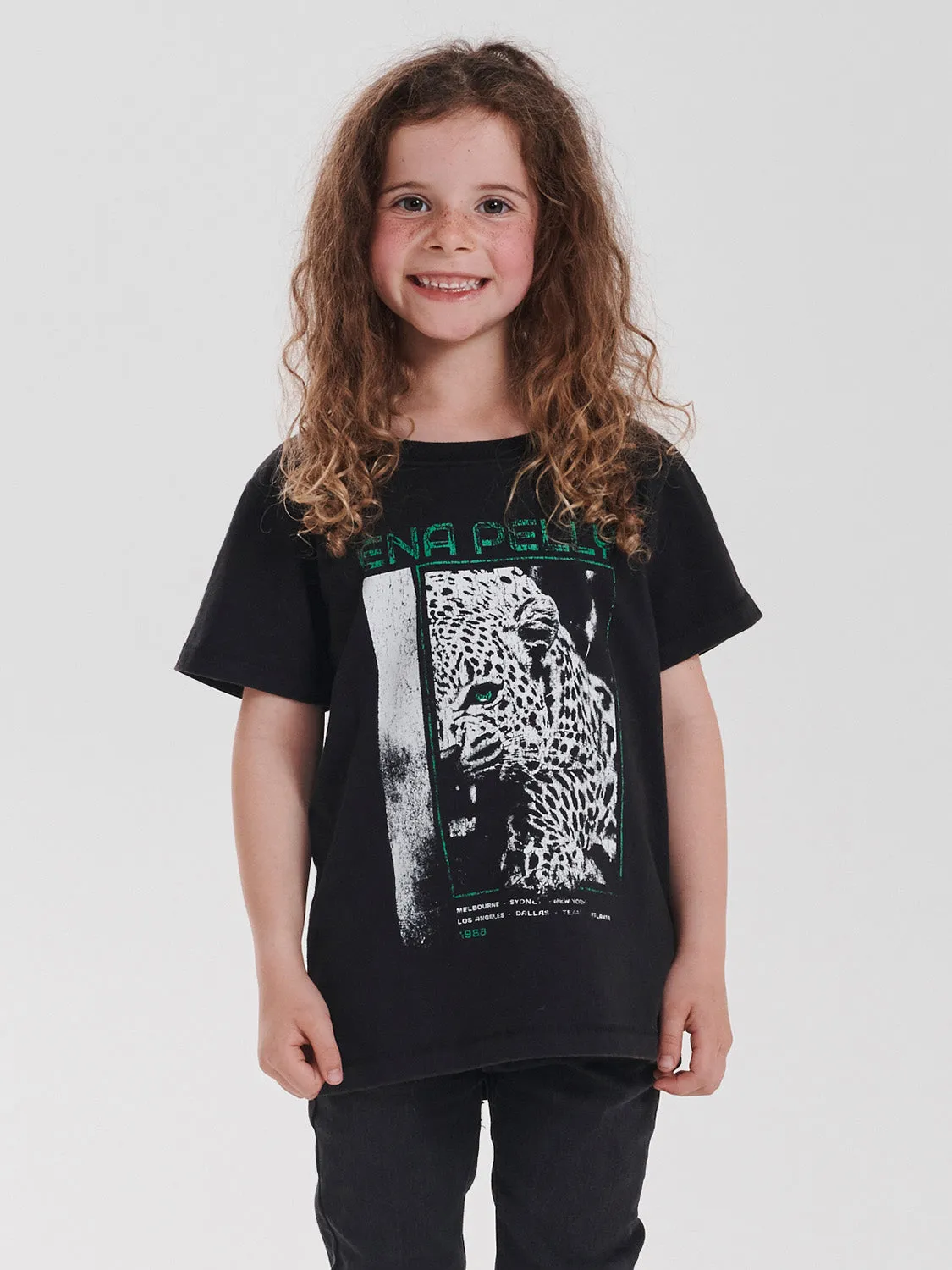 Ena Pelly Cheetah Tee - Washed Black