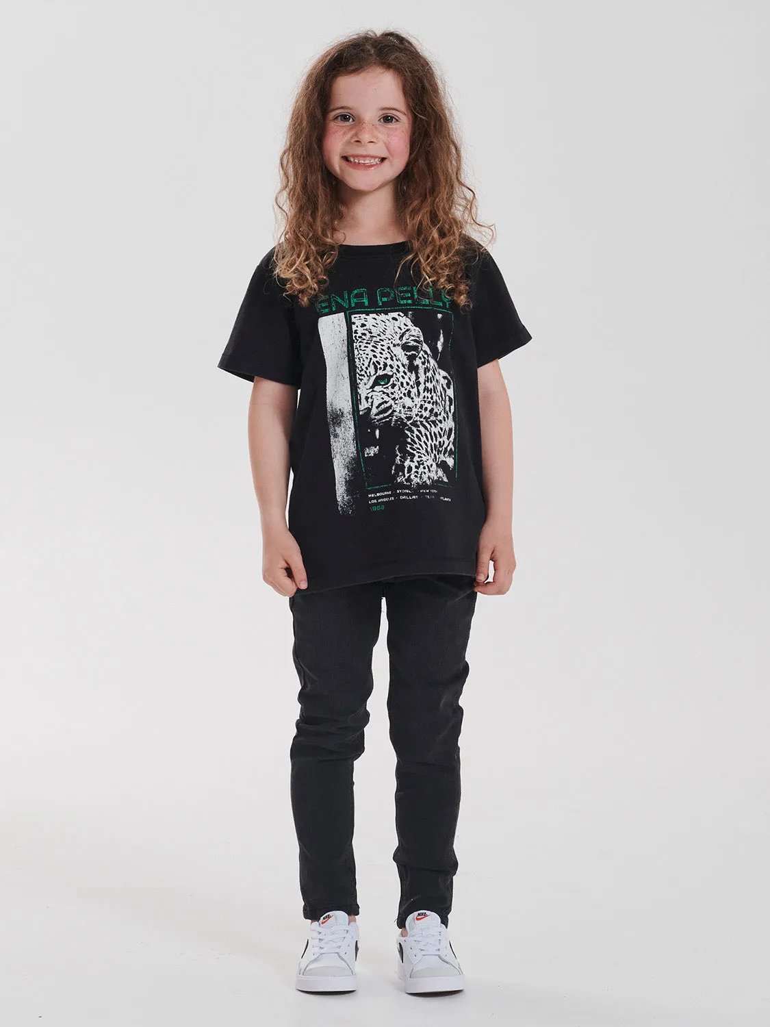 Ena Pelly Cheetah Tee - Washed Black