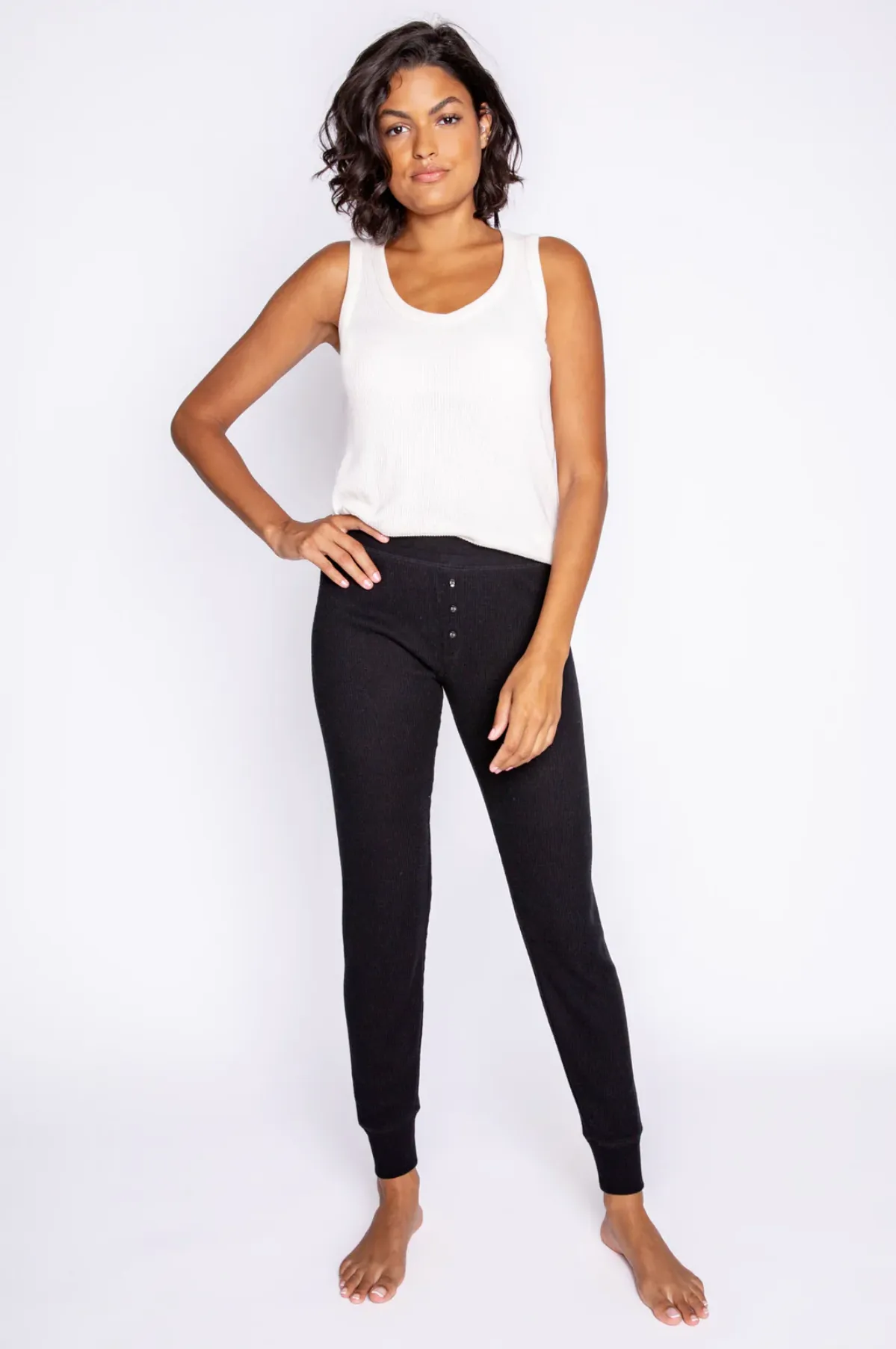 Essential Textured Jam Pant In Black
