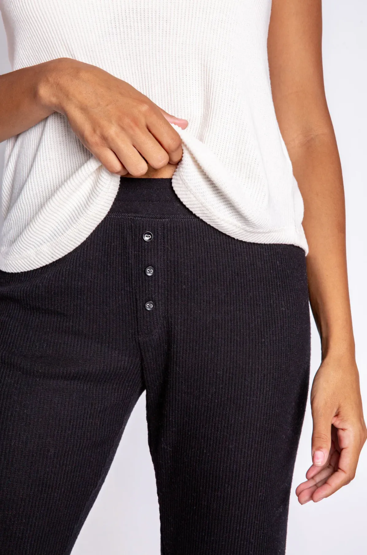 Essential Textured Jam Pant In Black