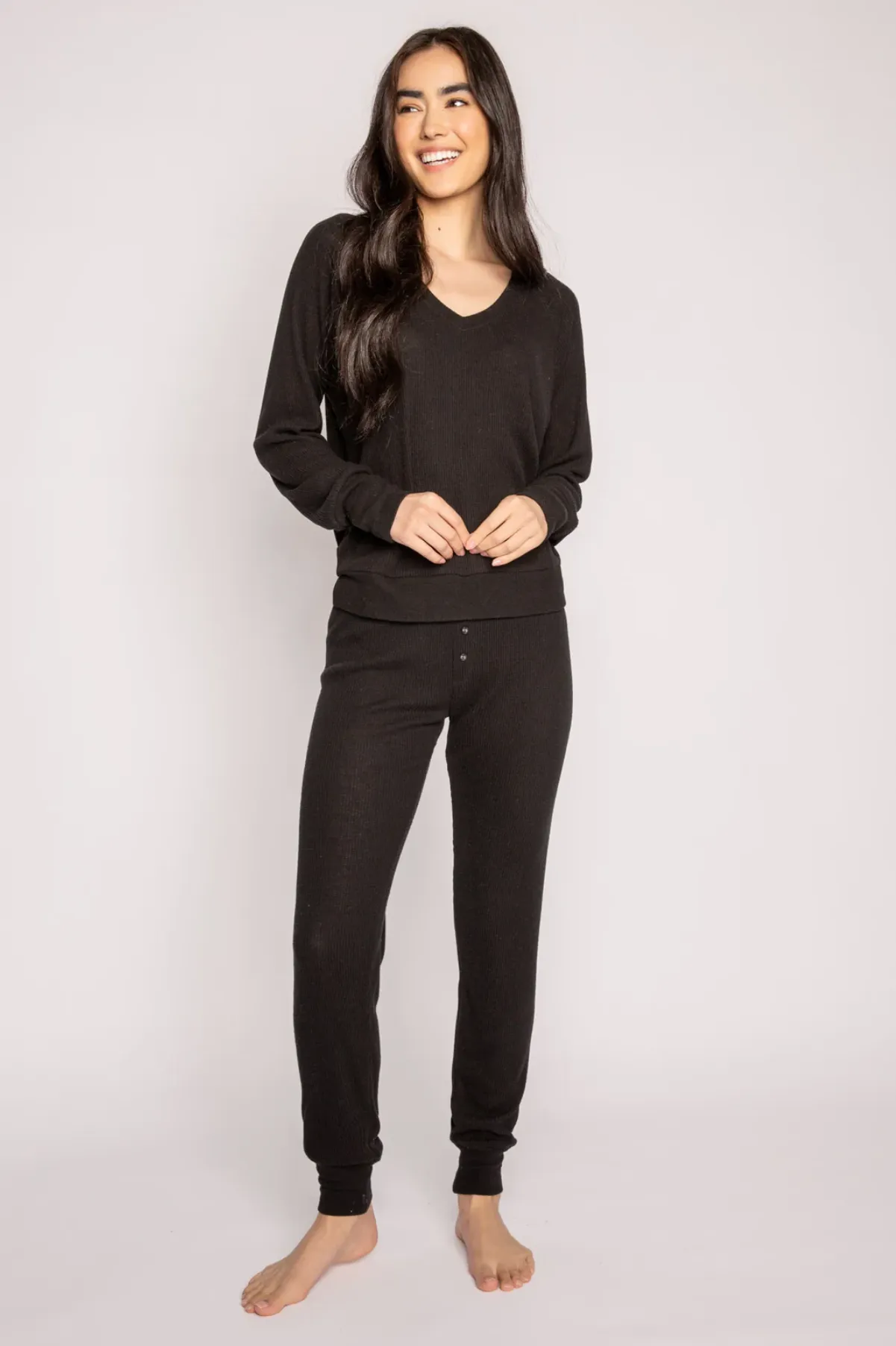 Essential Textured Jam Pant In Black