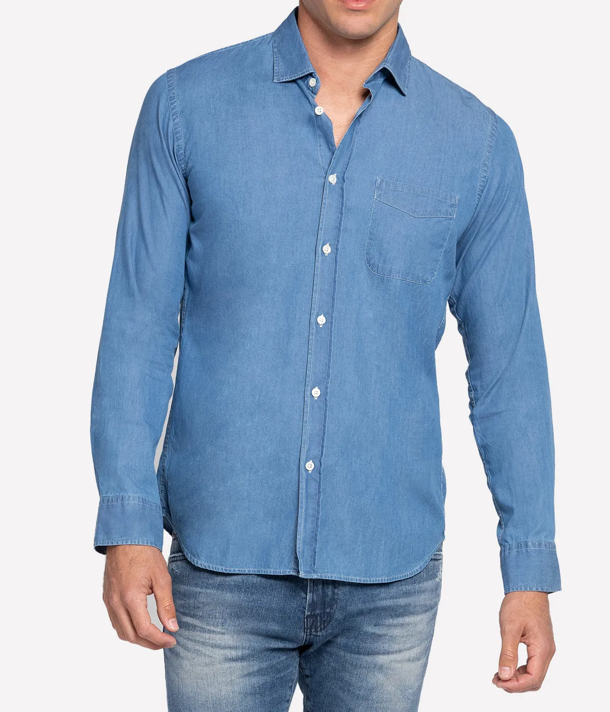 *FINAL SALE* Woven Shirt in Light Denim
