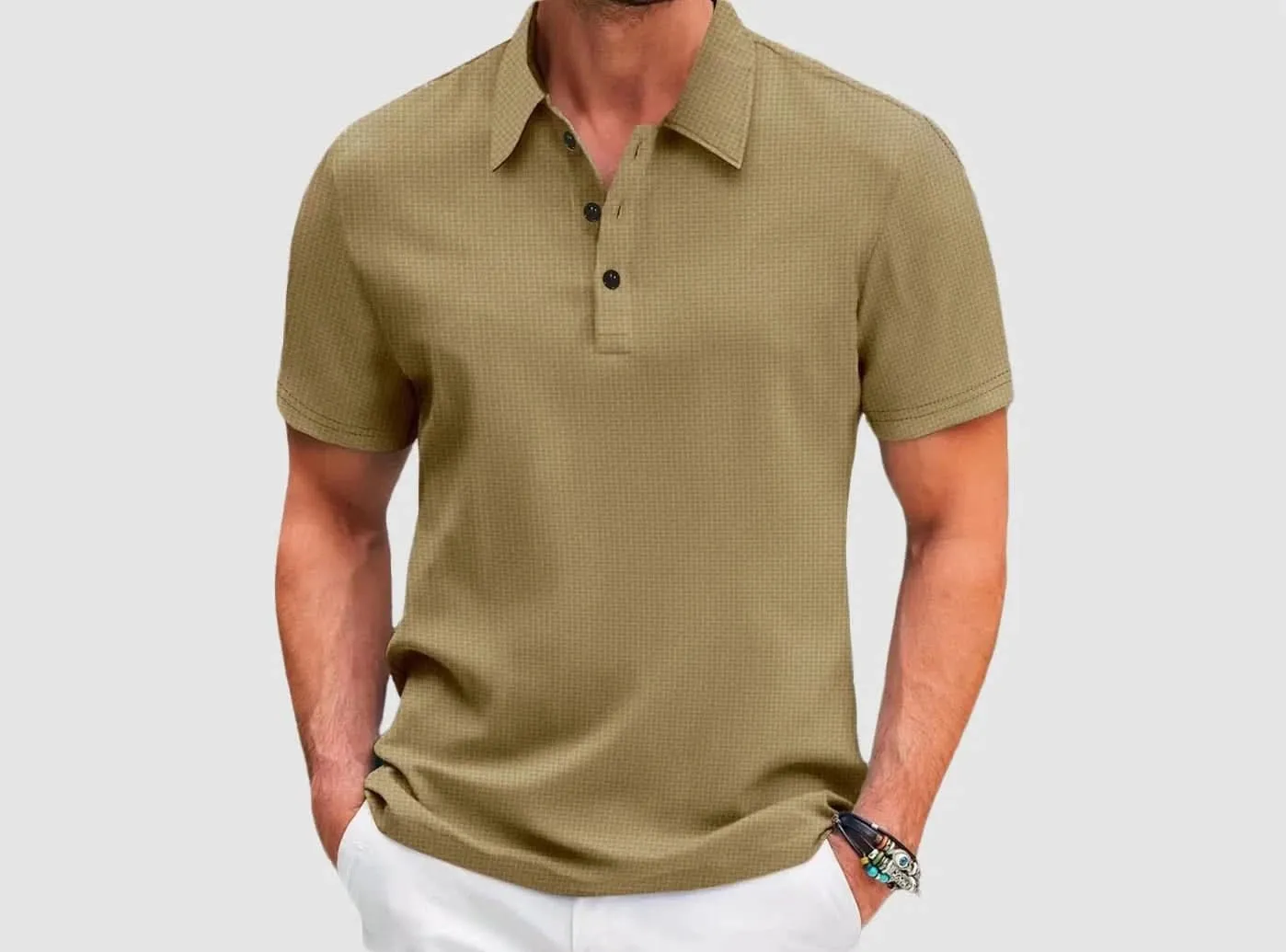 FitVille Men's Breathable Mesh Polo Shirt