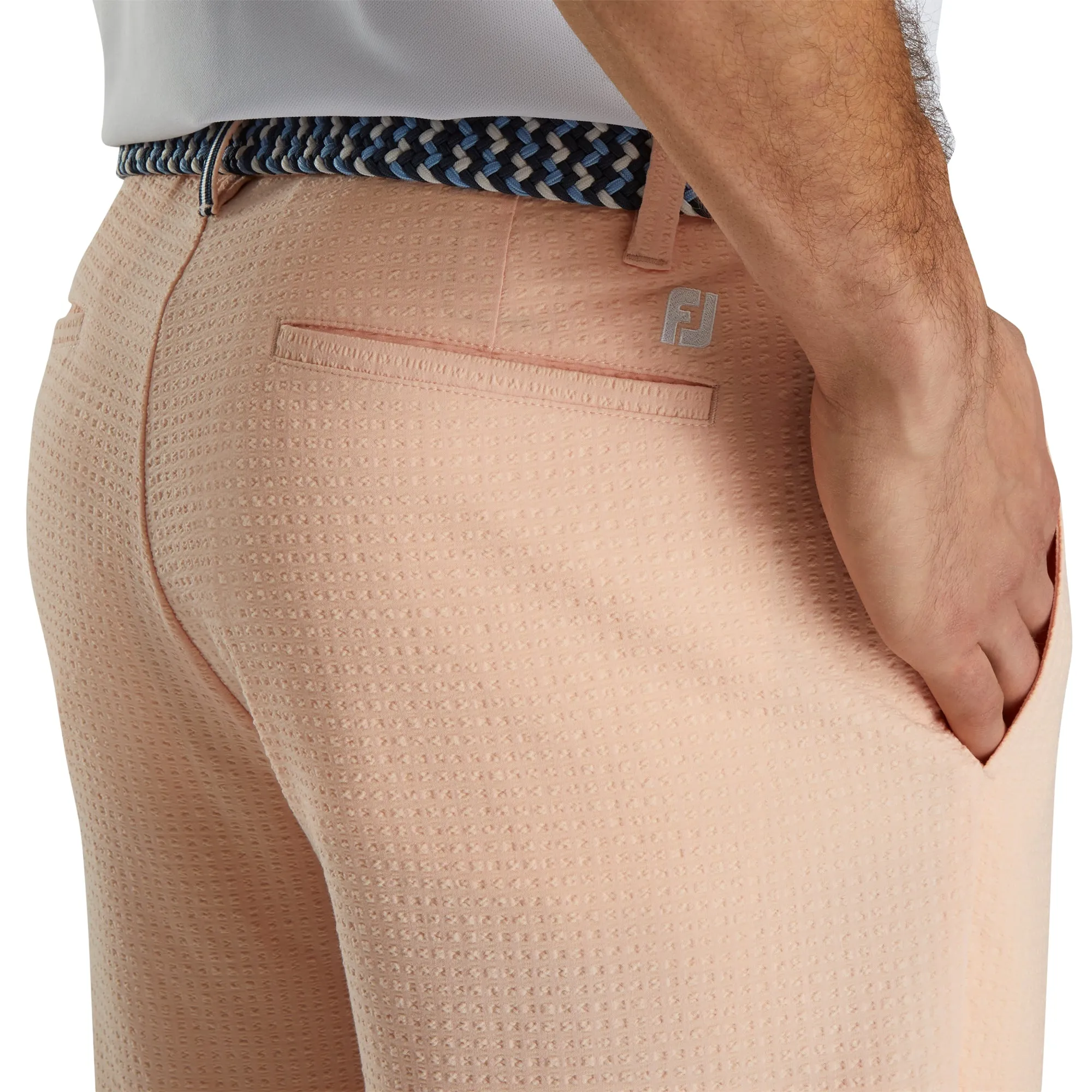 FootJoy Southern Living Performance Seersucker Peach Mens Golf Shorts