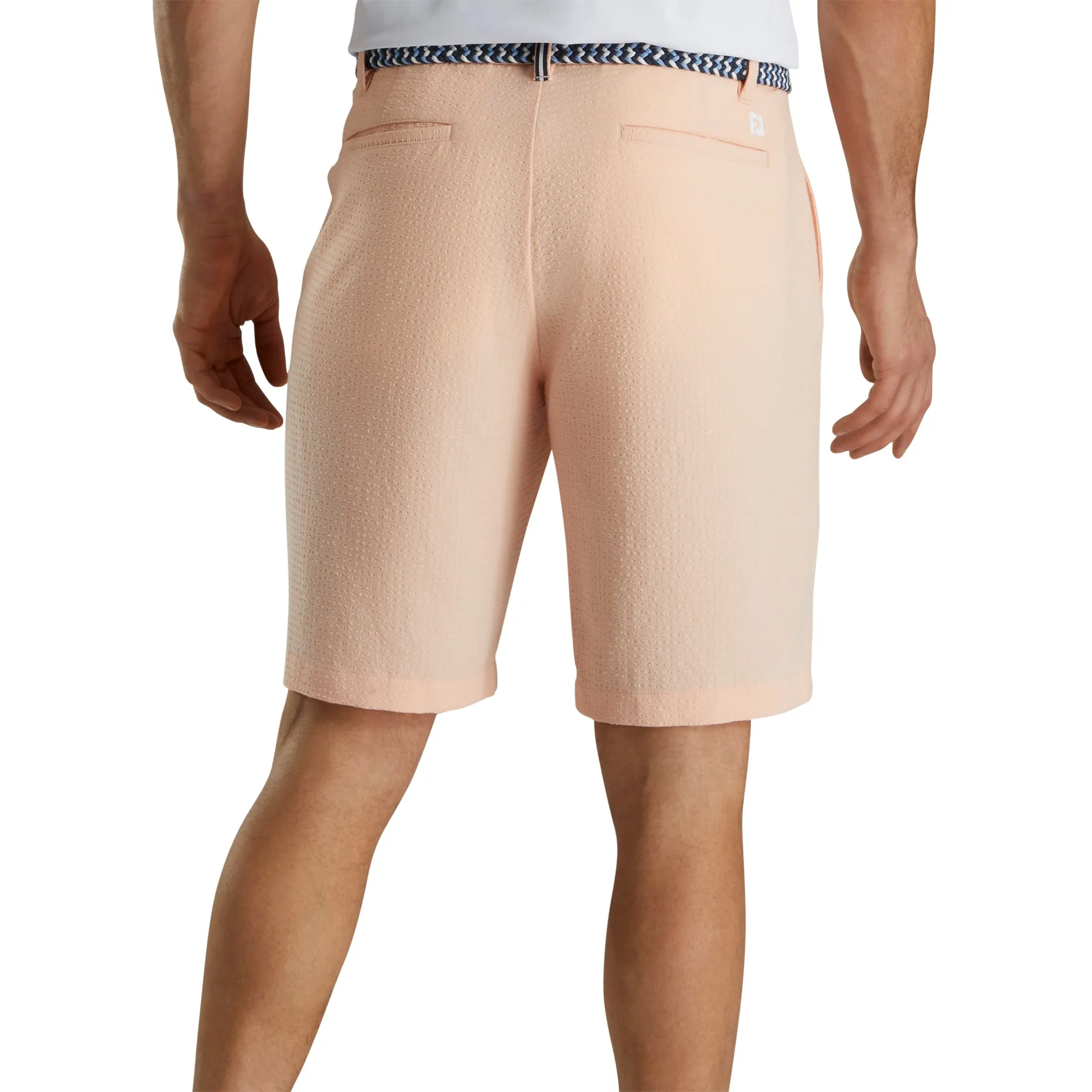 FootJoy Southern Living Performance Seersucker Peach Mens Golf Shorts