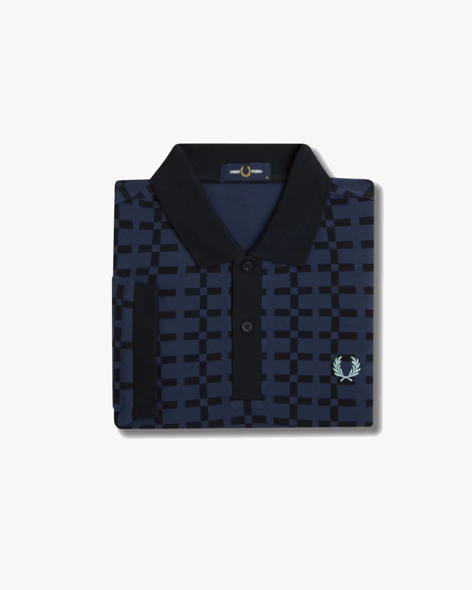 Fred Perry Jacquard Print Polo Shirt - Tennis Blue