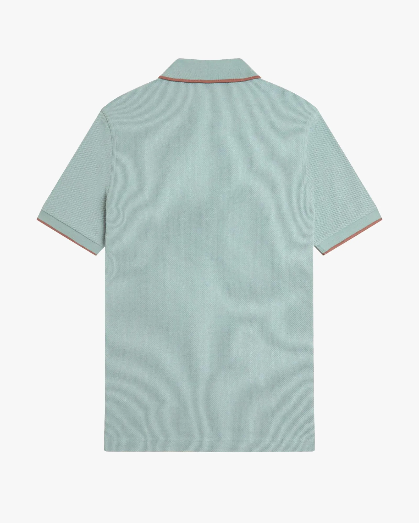 Fred Perry Textured Zip Neck Polo Shirt - Silver Blue