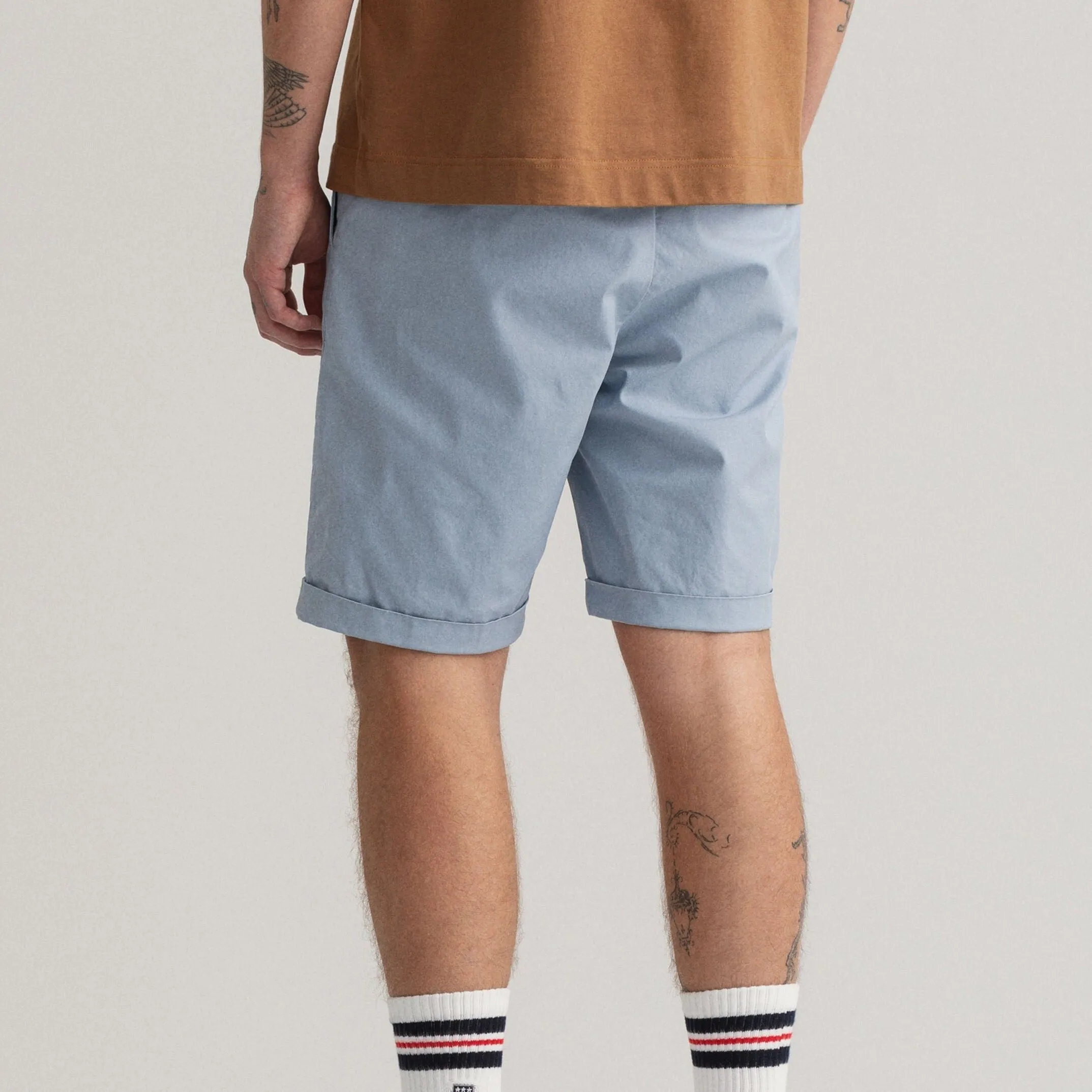 GANT Allister Regular Fit Sun-faded Shorts in Dove Blue