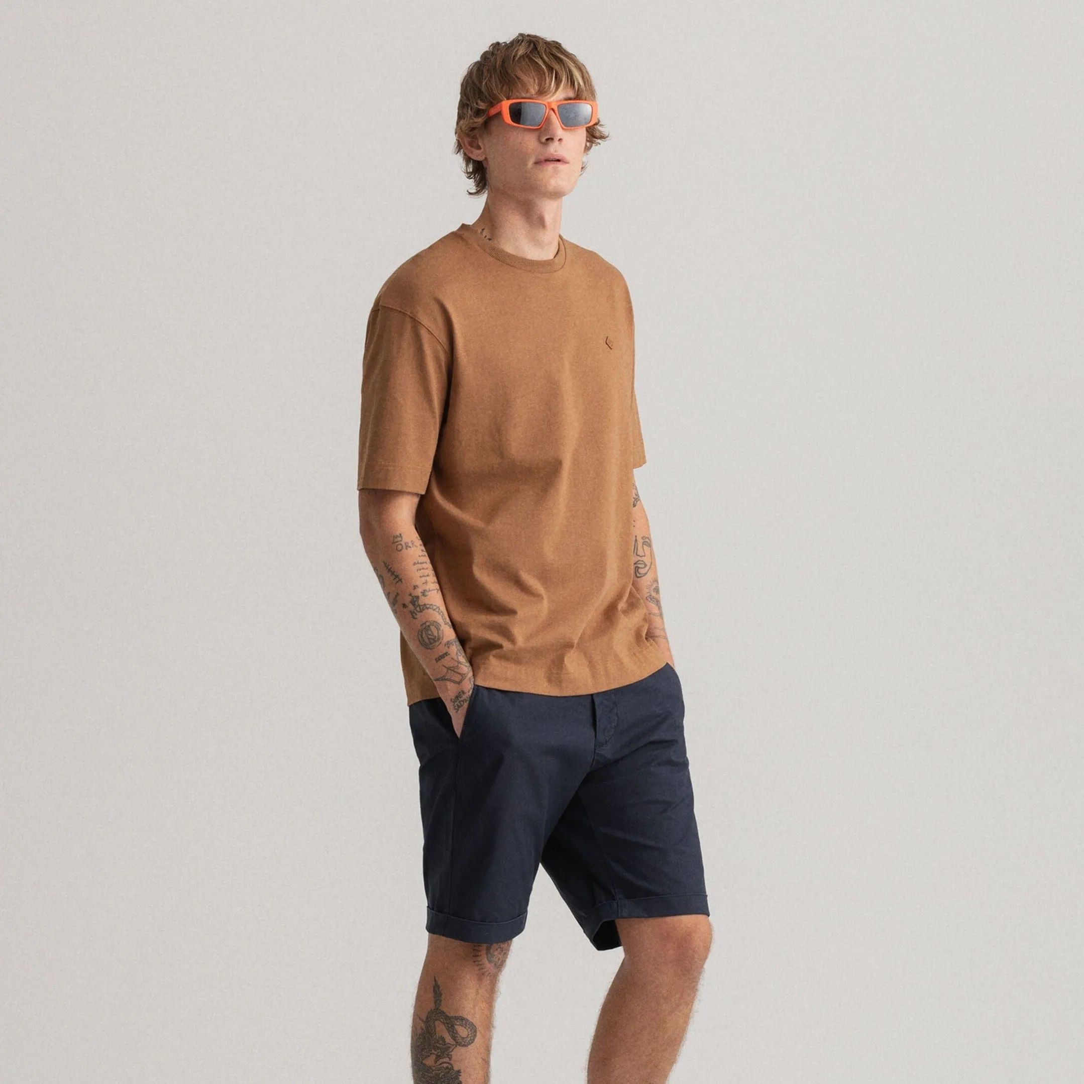 GANT Allister Regular Fit Sunfaded Shorts in Marine
