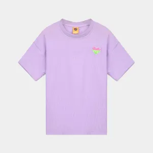 Girls Poly Crinkle T-Shirt Goods Vibes Only-Purple