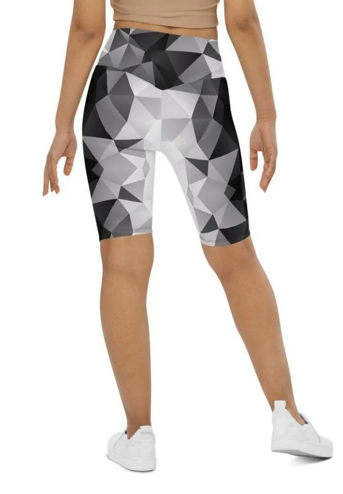 Glass Geometric Biker Shorts