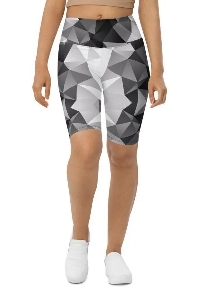Glass Geometric Biker Shorts